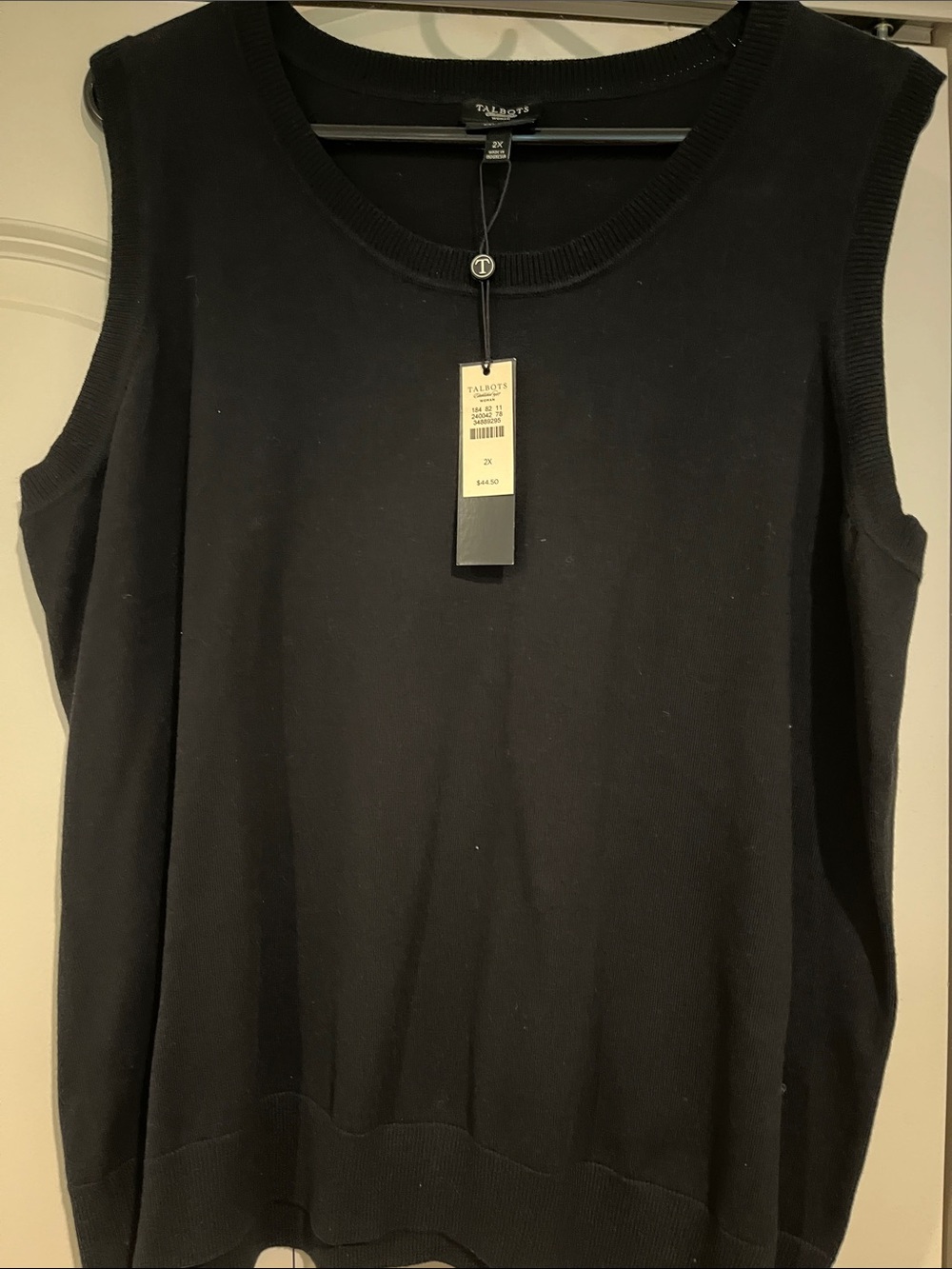 Talbots Black Sleeveless Knit Shell